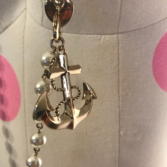 Anchors and Pearls Long Gold Necklace - Picture 7 of 7